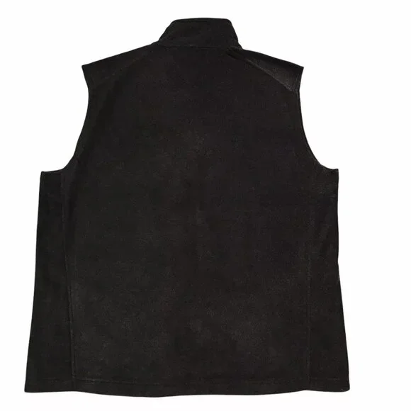 Columbia Men's Full Zip Fleece Vest Size M Dark Gray Collared Neck Zip Pockets - Picture 6 of 7